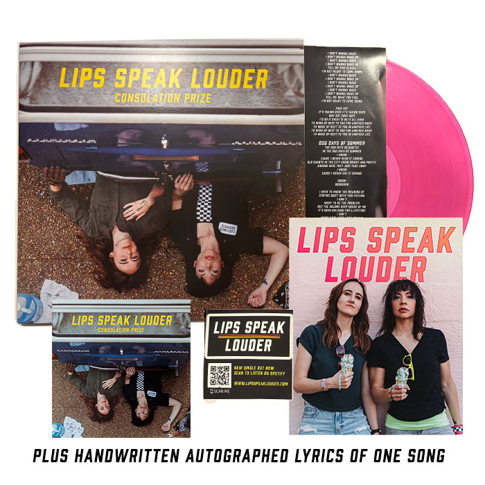Lips Speak Louder Mineral Wash Black Text Logo Shirt